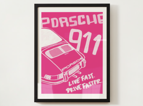 Pink Live Fast. Drive Faster. Print